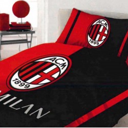 Milan Completo Letto, Cotone, Rosso/Nero, 150 x 295 cm/90 x 200 cm/52 x 80 cm