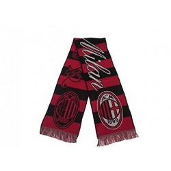 AC.Milan Sciarpa jacquard righe rosso/nero