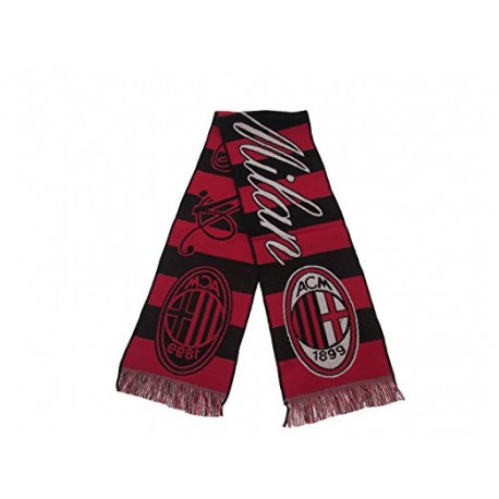 AC.Milan Sciarpa jacquard righe rosso/nero