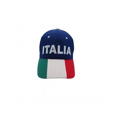 Cappellino Italia Colore Bianco Visiera Tricolore
