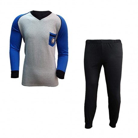 FC INTER Pigiama Ragazzo Lungo in Cotone Prodotto Ufficiale Nuova Collezione