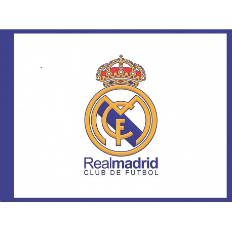 Real Madrid C.F - Bandiera ufficiale modello bianco 70 cm x 50 cm