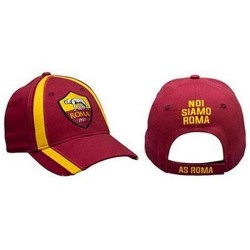 Cappellino Bordeaux Bimbo con Chiusura A Velcro E Logo Frontale A.S. Roma - Prodotto Ufficiale