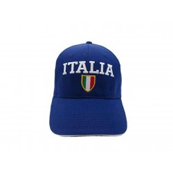 Cappellino Italia Colore Blu Visiera Tricolore
