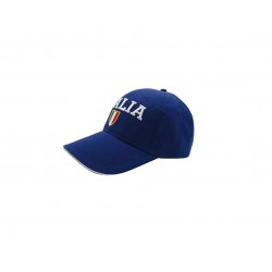Cappellino Italia Colore Blu Visiera Tricolore