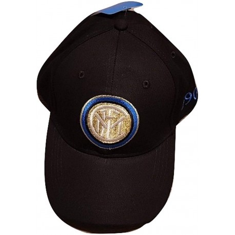 Inter cappello cappellino con visiera Colore nero con stemma ricamato misura regolabile